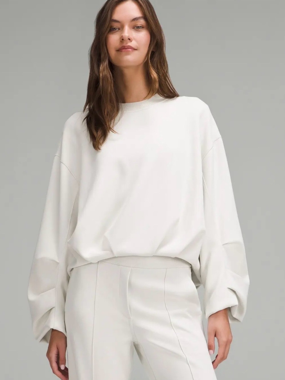 lululemon athletica Softstreme Voluminous Sleeve White Oversized Pullover